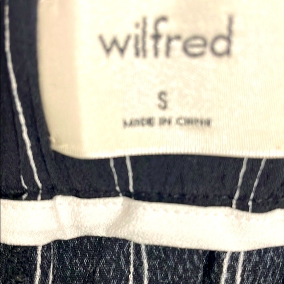 Aritzia Wilfred Faun Crop Pants Black With White Pinstripe - Picture 2 of 7